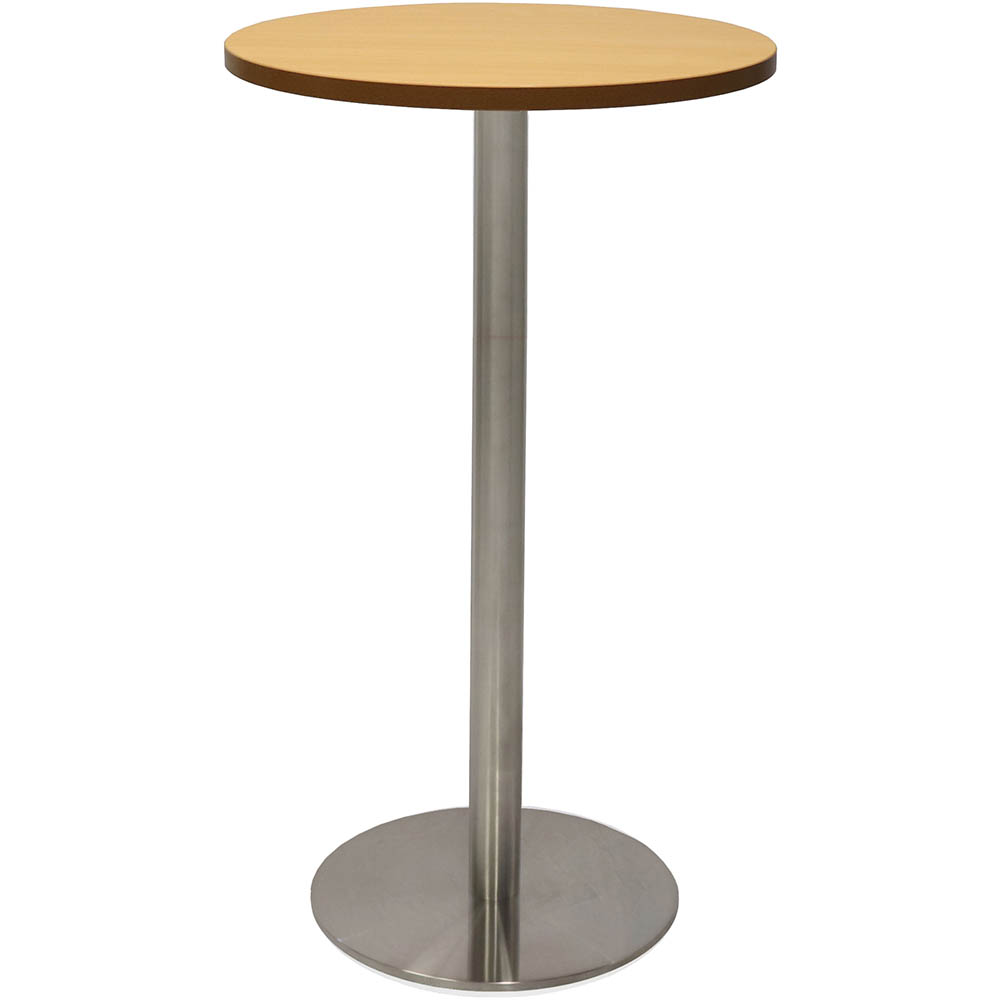 Image for RAPIDLINE DRY BAR TABLE 600 X 1050MM BEECH COLOURED TABLE TOP / STAINLESS STEEL BASE from Barkers Rubber Stamps & Office Products Depot