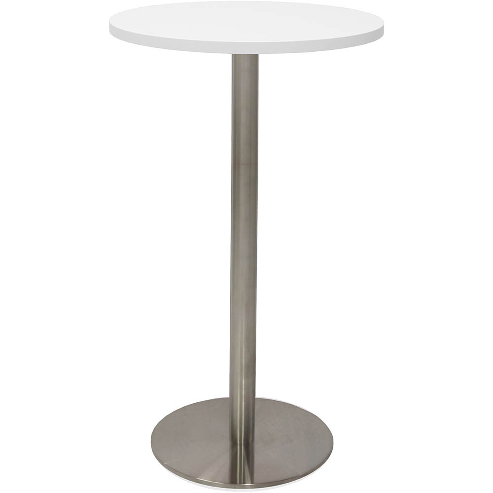 Image for RAPIDLINE DRY BAR TABLE 600 X 1050MM NATURAL WHITE TABLE TOP / STAINLESS STEEL BASE from Office Products Depot