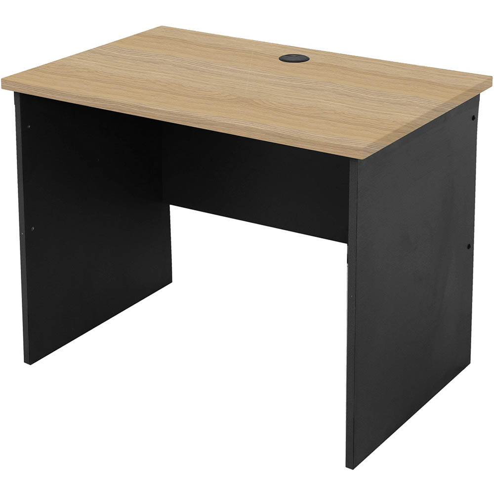 Image for RAPID WORKER OPEN DESK 900 X 600MM OAK/IRONSTONE from Barkers Rubber Stamps & Office Products Depot