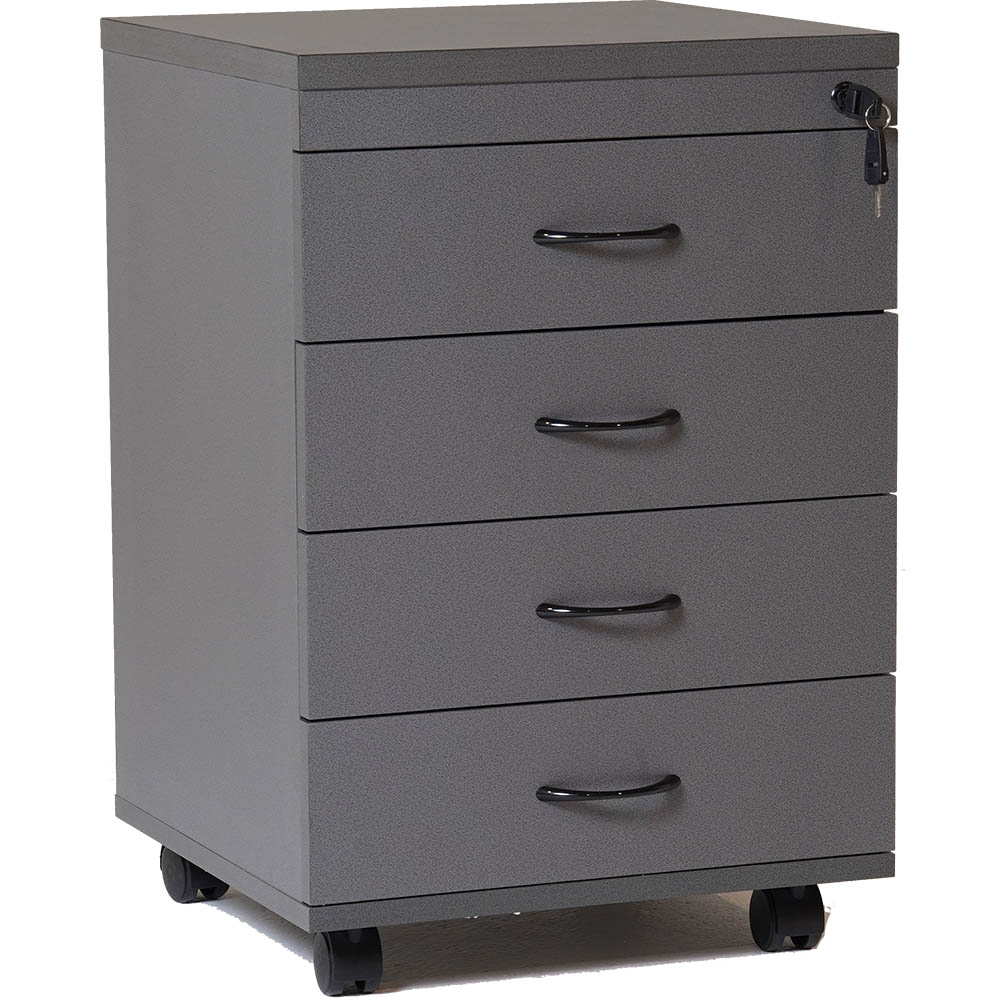 Image for RAPID WORKER MOBILE PEDESTAL 4-DRAWER LOCKABLE 690 X 465 X 447MM IRONSTONE from Office Products Depot