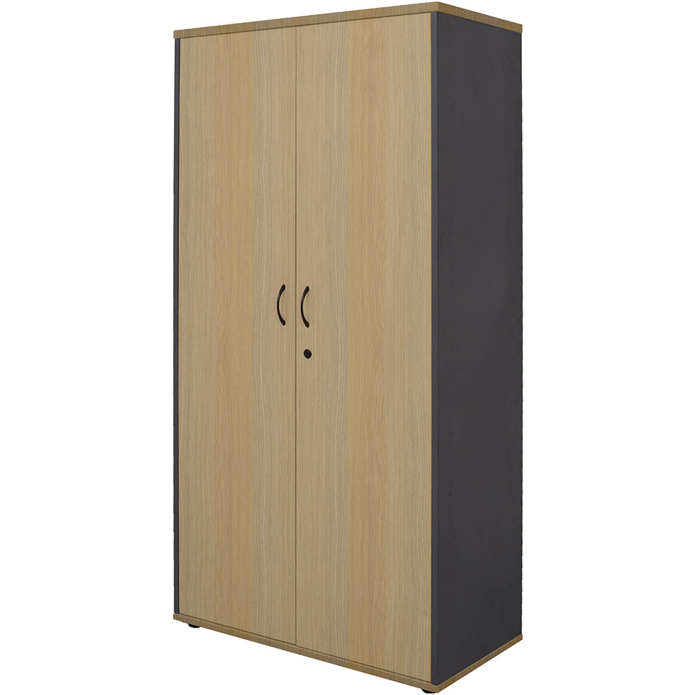 Image for RAPID WORKER CUPBOARD LOCKABLE 1800 X 900 X 450MM OAK/IRONSTONE from Office Products Depot Gold Coast