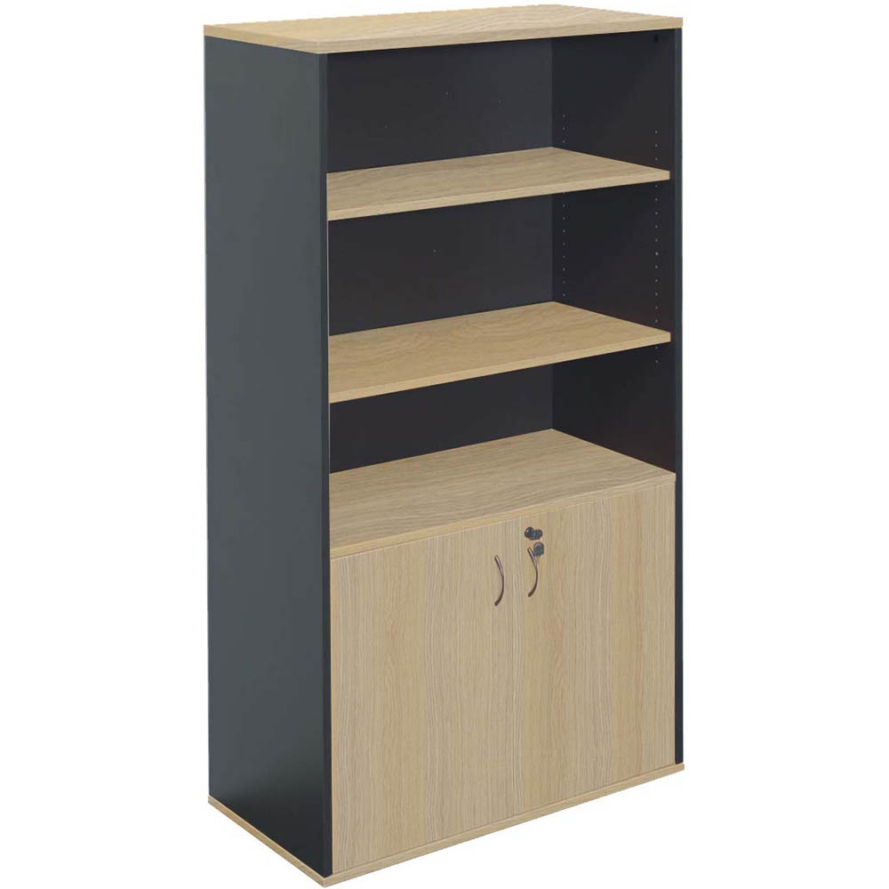 Image for RAPID WORKER WALL UNIT LOCKABLE 1800 X 900 X 450MM OAK/IRONSTONE from MOE Office Products Depot Mackay & Whitsundays