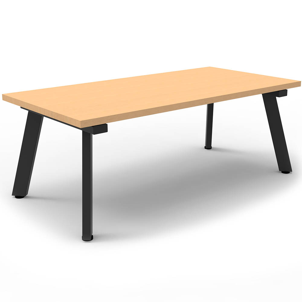 Image for RAPIDLINE ETERNITY COFFEE TABLE 1200 X 600MM BEECH/BLACK from MOE Office Products Depot Mackay & Whitsundays