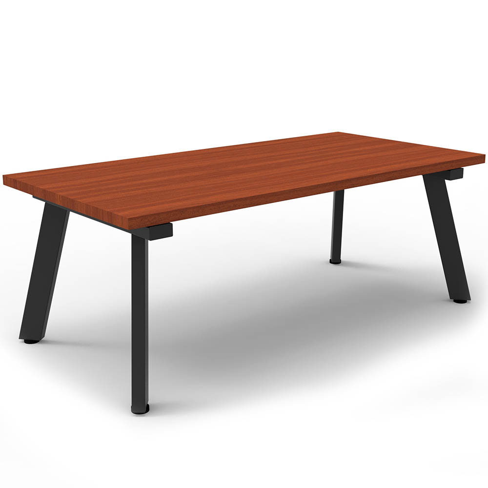 Image for RAPIDLINE ETERNITY COFFEE TABLE 1200 X 600MM CHERRY/BLACK from Office Products Depot
