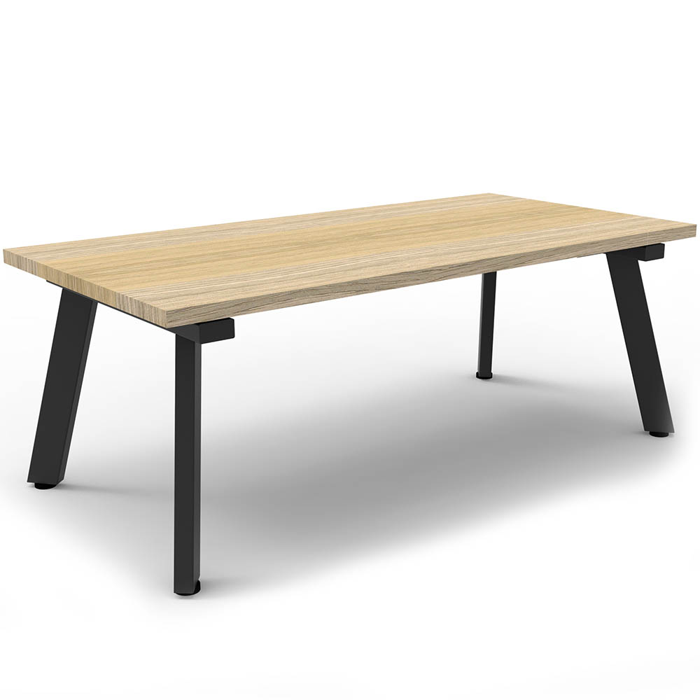 Image for RAPIDLINE ETERNITY COFFEE TABLE 1200 X 600MM NATURAL OAK/BLACK from Margaret River Office Products Depot