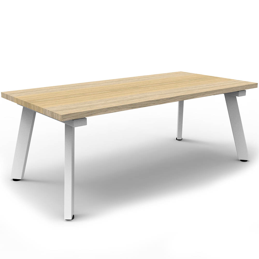 Image for RAPIDLINE ETERNITY COFFEE TABLE 1200 X 600MM NATURAL OAK/WHITE SATIN from MOE Office Products Depot Mackay & Whitsundays