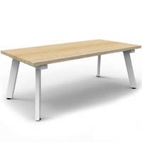 rapidline eternity coffee table 1200 x 600mm natural oak/white satin