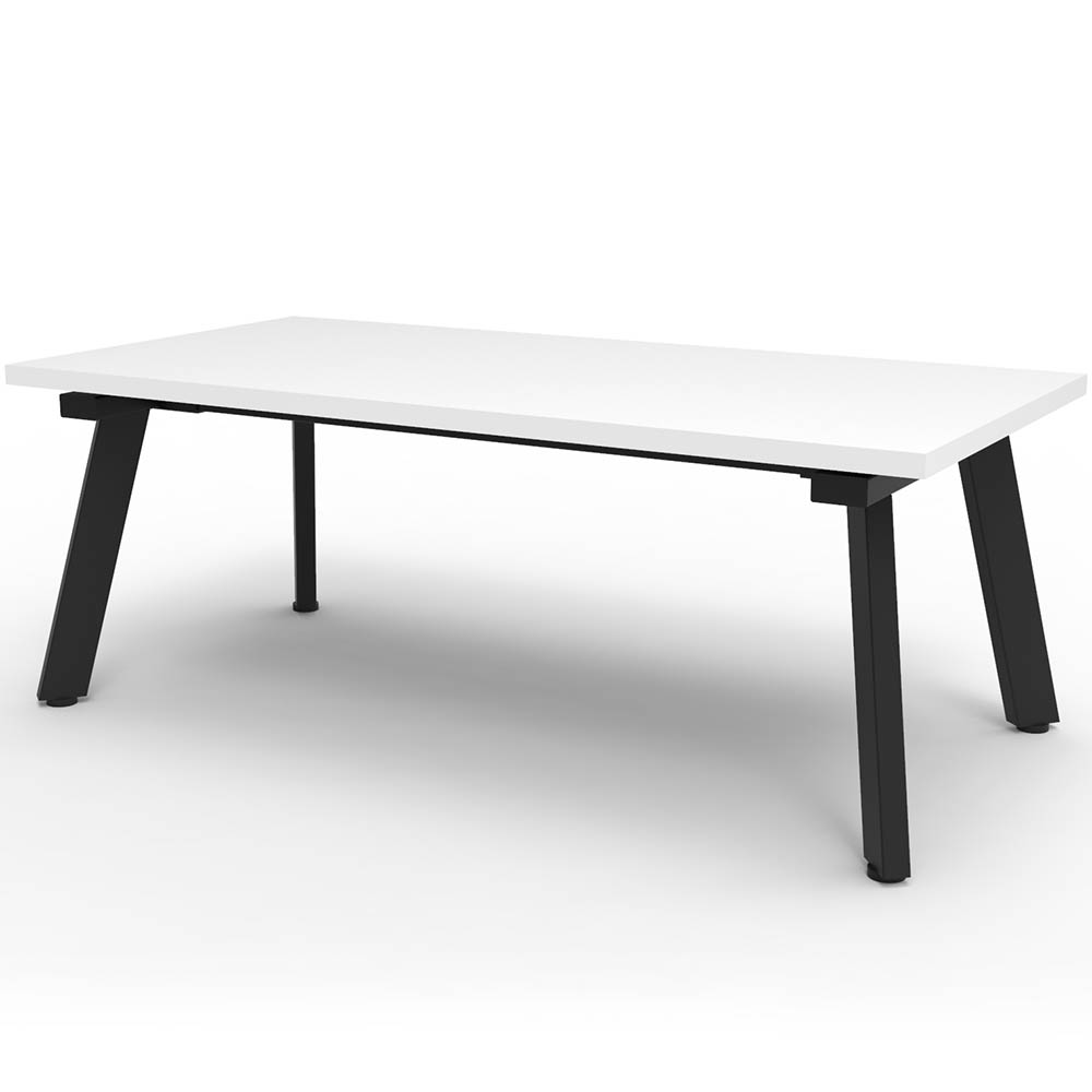 Image for RAPIDLINE ETERNITY COFFEE TABLE 1200 X 600MM NATURAL WHITE/BLACK from Office Products Depot