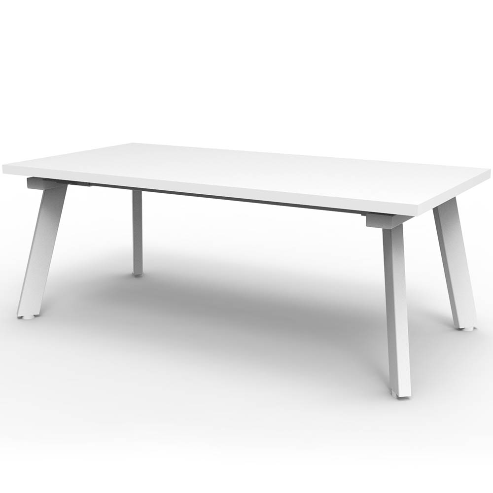 Image for RAPIDLINE ETERNITY COFFEE TABLE 1200 X 600MM NATURAL WHITE/WHITE SATIN from Office Products Depot