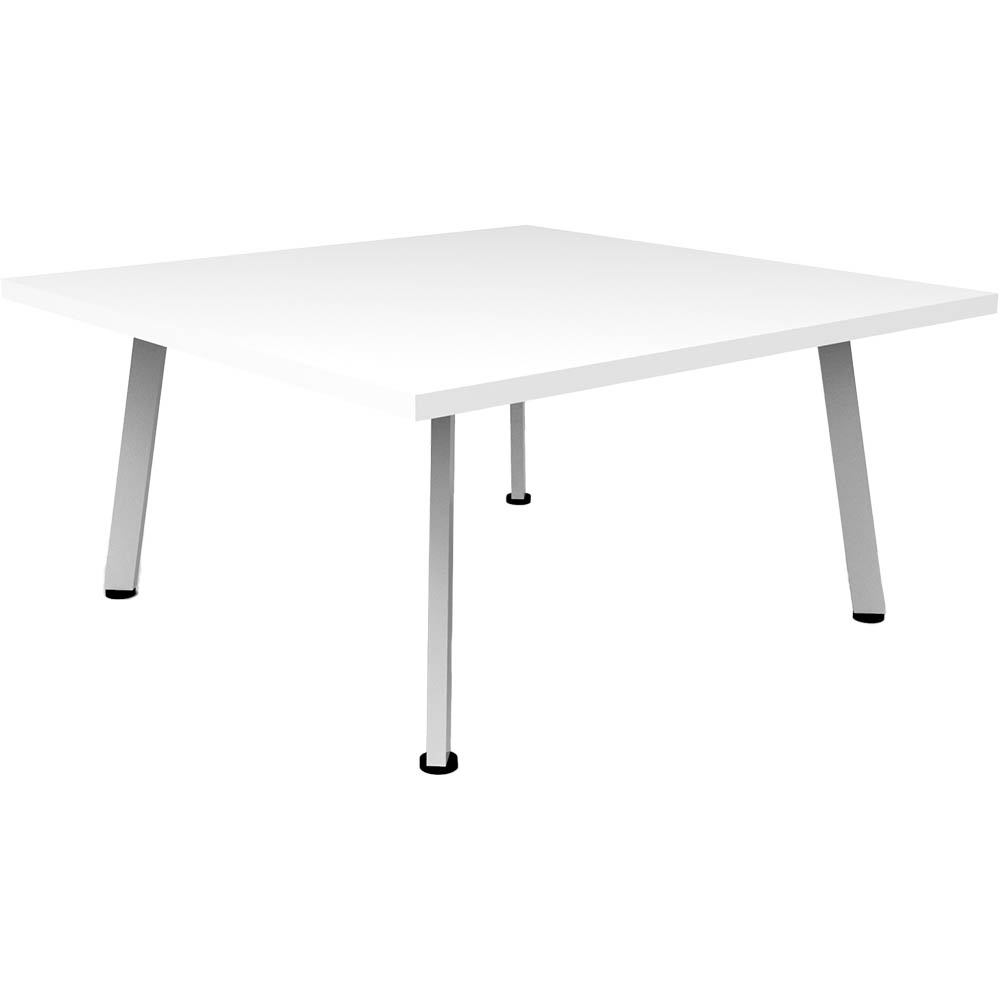 Image for RAPIDLINE ETERNITY COFFEE TABLE 900 X 900MM NATURAL WHITE/WHITE SATIN from Office Products Depot