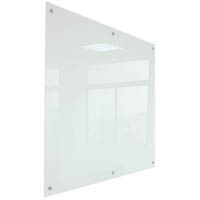 rapidline glass writing board with chrome fittings 1200 x 900 x 15mm white