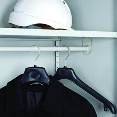 Image for GO CUPBOARD SHELF WITH COAT RAIL SILVER GREY from Total Supplies Pty Ltd