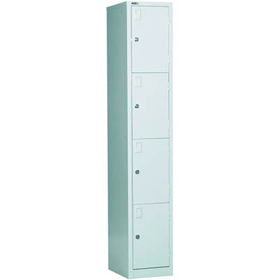 Image for GO STEEL LOCKER 4 DOOR 305 X 455 X 1830MM SILVER GREY from Office Products Depot