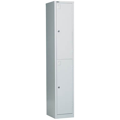 Image for GO STEEL LOCKER 2 DOOR 380 X 455 X 1830MM SILVER GREY from Barkers Rubber Stamps & Office Products Depot
