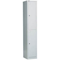 go steel locker 2 door 380 x 455 x 1830mm silver grey