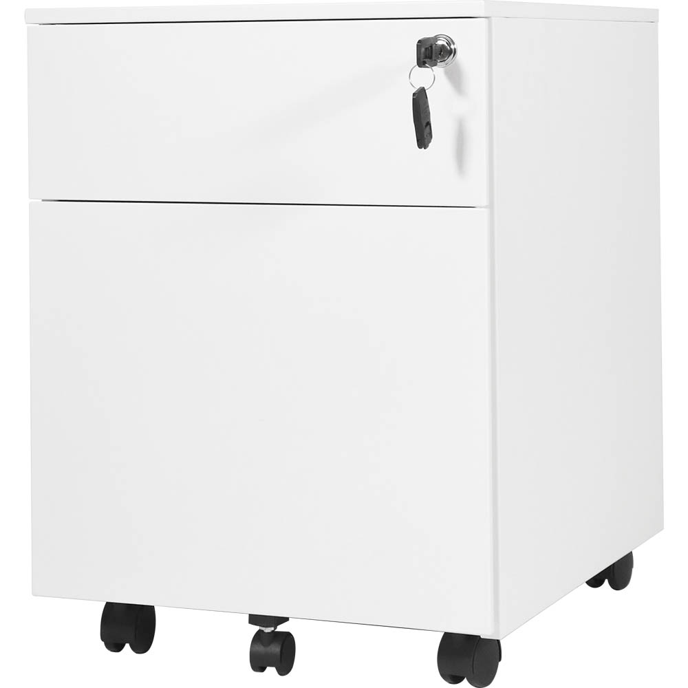 Image for RAPIDLINE GO STEEL MOBILE PEDESTAL 2 DRAWER LOCKABLE 390 X 472 X 527MM WHITE CHINA from MOE Office Products Depot Mackay & Whitsundays
