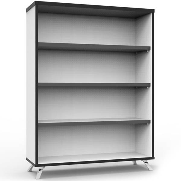 Image for RAPID INFINITY DELUXE BOOKCASE 1200 X 900 X 315MM NATURAL WHITE LAMINATE BLACK EDGING from Office Products Depot