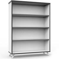 rapid infinity deluxe bookcase 1200 x 900 x 315mm natural white laminate black edging