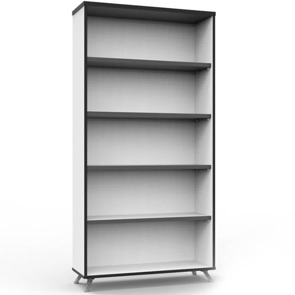 Image for RAPID INFINITY DELUXE BOOKCASE 1800 X 900 X 315MM NATURAL WHITE LAMINATE BLACK EDGING from Margaret River Office Products Depot