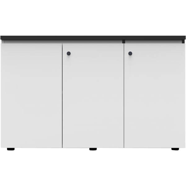Image for RAPID INFINITY DELUXE 3 SWING DOOR CUPBOARD 1200 X 450 X 730MM NATURAL WHITE LAMINATE BLACK RIGID EDGING from Office Products Depot