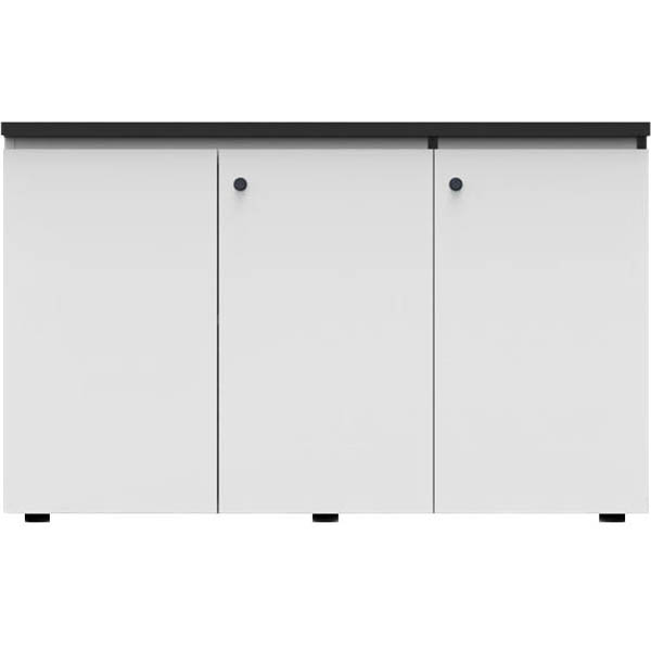 Image for RAPID INFINITY DELUXE 3 SWING DOOR CUPBOARD 1500 X 450 X 730MM NATURAL WHITE LAMINATE BLACK RIGID EDGING from Office Products Depot Gold Coast