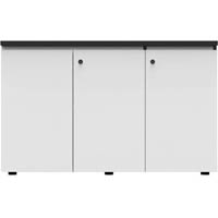 rapid infinity deluxe 3 swing door cupboard 1500 x 450 x 730mm natural white laminate black rigid edging