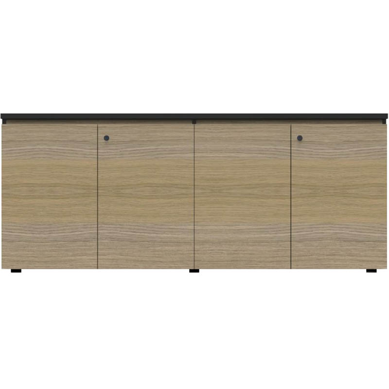 Image for RAPID INFINITY DELUXE 4 SWING DOOR CUPBOARD 1800 X 450 X 730MM NATURAL OAK LAMINATE BLACK RIGID EDGING from Office Products Depot Gold Coast