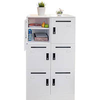 go steel office locker unit 6 lockable compartments 800 x 485 x 1375mm white china