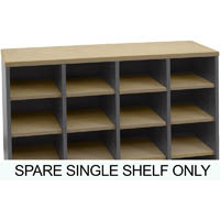 rapid worker pigeon hole unit additional shelf 236 x 356mm natural oak