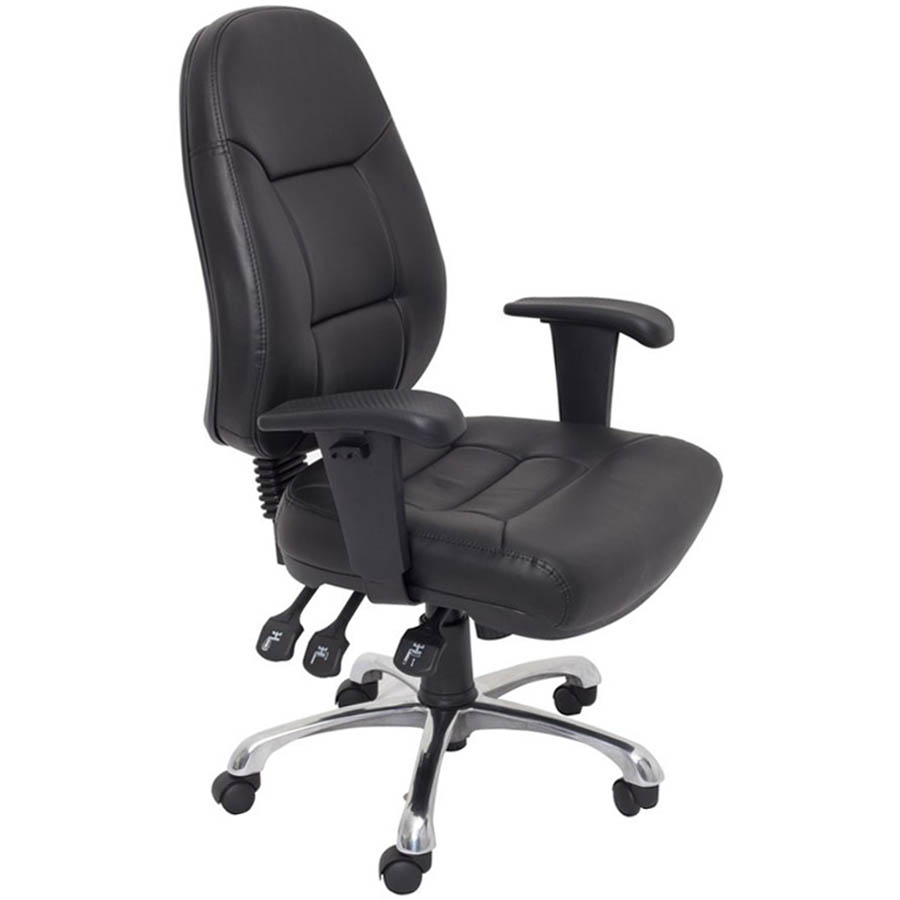 Image for INITIATIVE EXECUTIVE CHAIR HIGH BACK ARMS PU BLACK from MOE Office Products Depot Mackay & Whitsundays