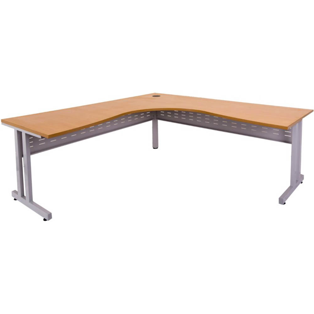 Image for RAPID SPAN C LEG CORNER WORKSTATION WITH METAL MODESTY PANEL 1500 X 1500 X 700MM BEECH/SILVER from MOE Office Products Depot Mackay & Whitsundays