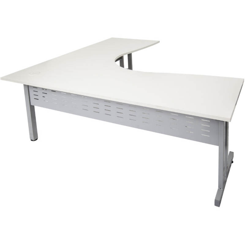 Image for RAPID SPAN C LEG CORNER WORKSTATION WITH METAL MODESTY PANEL 1500 X 1500 X 700MM NATURAL WHITE/SILVER from MOE Office Products Depot Mackay & Whitsundays