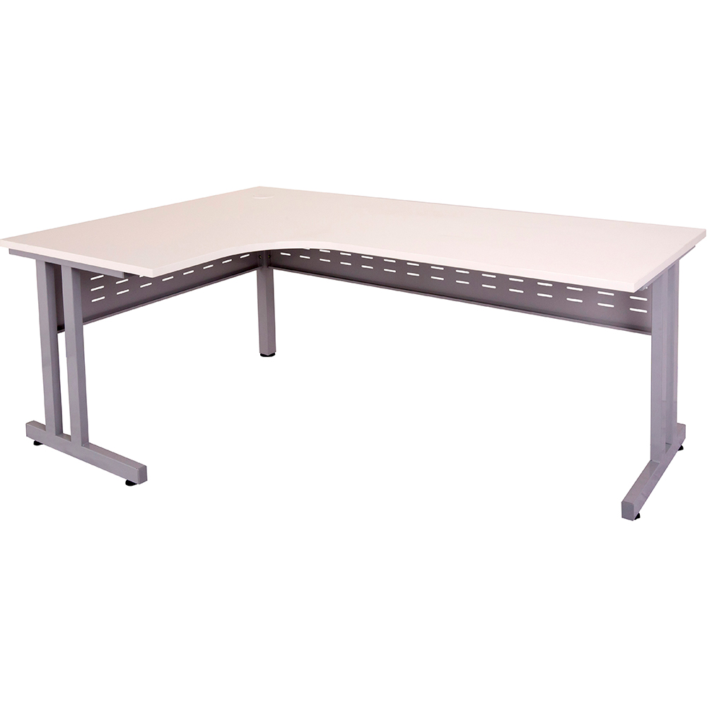 Image for RAPID SPAN C LEG CORNER WORKSTATION WITH METAL MODESTY PANEL 1800 X 1200 X 700MM NATURAL WHITE/SILVER from MOE Office Products Depot Mackay & Whitsundays