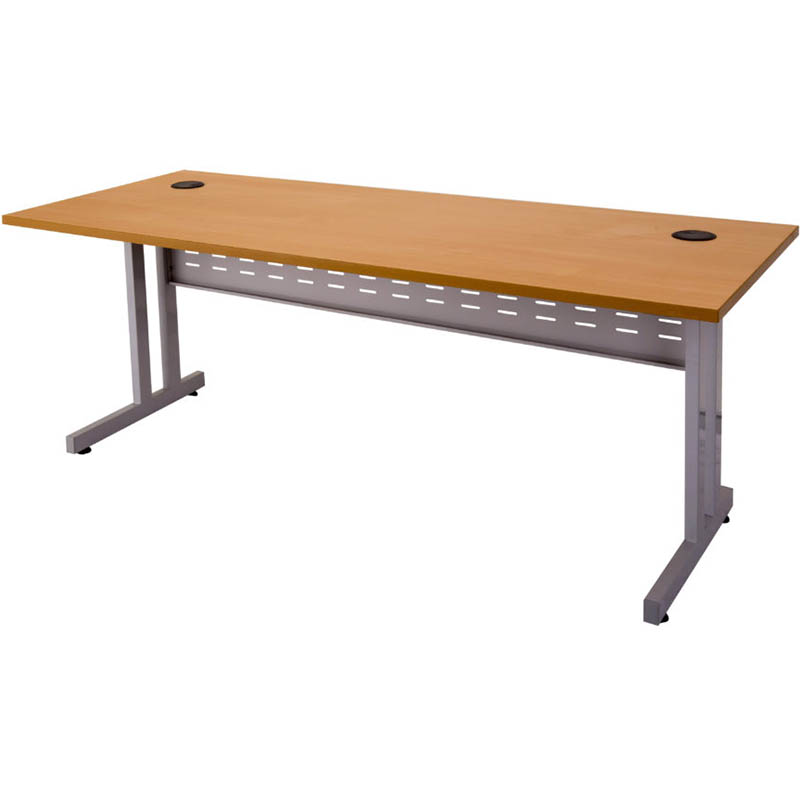 Image for RAPID SPAN C LEG DESK WITH METAL MODESTY PANEL 1200 X 700MM BEECH/SILVER from Office Products Depot