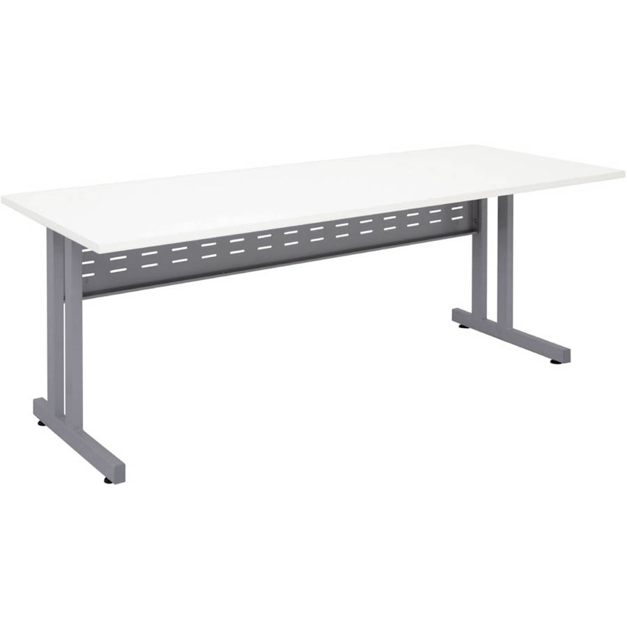 Image for RAPID SPAN C LEG DESK WITH METAL MODESTY PANEL 1200 X 700MM WHITE/SILVER from Albany Office Products Depot