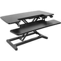 rapid flux electric height adjustable desk riser 880 x 415mm black