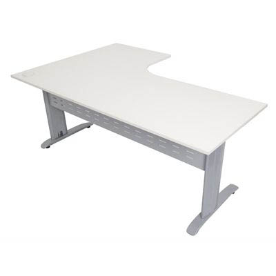 Image for RAPID SPAN CORNER WORKSTATION WITH METAL MODESTY PANEL 1800 X 1200 X 700MM NATURAL WHITE/SILVER from Ross Office Supplies Office Products Depot