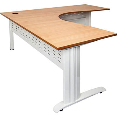 Image for RAPID SPAN CORNER WORKSTATION METAL MODESTY PANEL 1500 X 1500 X 700MM BEECH/WHITE from Total Supplies Pty Ltd