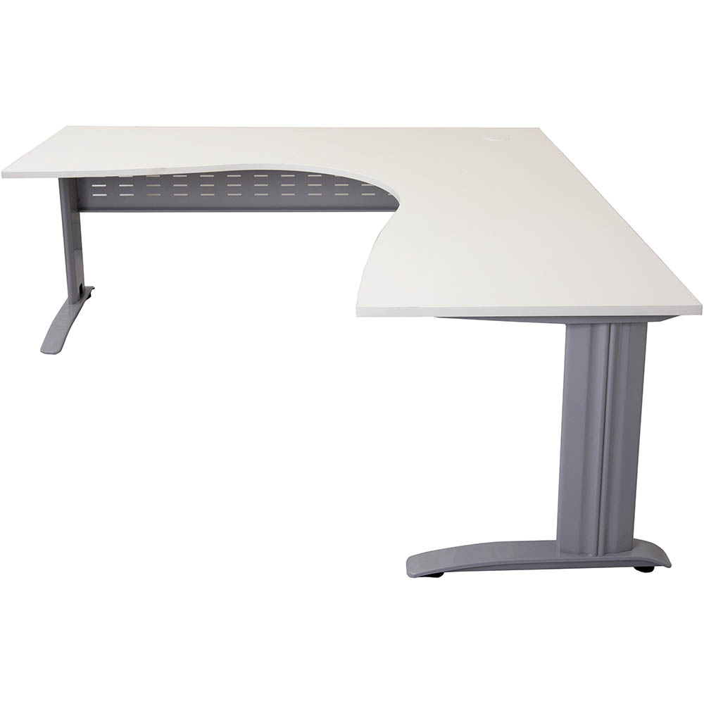 Image for RAPID SPAN CORNER WORKSTATION WITH METAL MODESTY PANEL 1500 X 1500 X 700MM NATURAL WHITE/SILVER from MOE Office Products Depot Mackay & Whitsundays