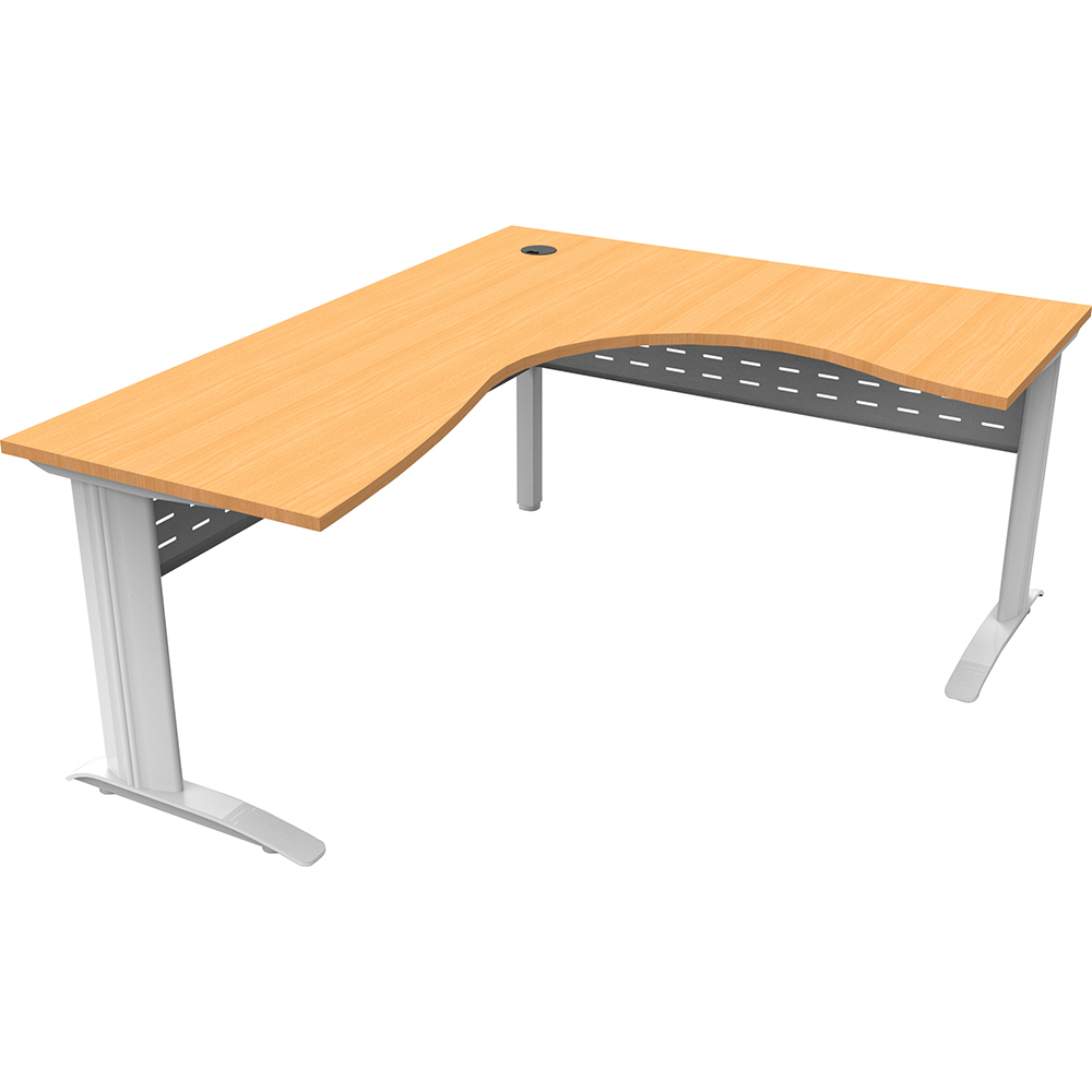 Image for RAPID SPAN CORNER WORKSTATION WITH METAL MODESTY PANEL 1800 X 1200 X 700MM BEECH/WHITE from MOE Office Products Depot Mackay & Whitsundays