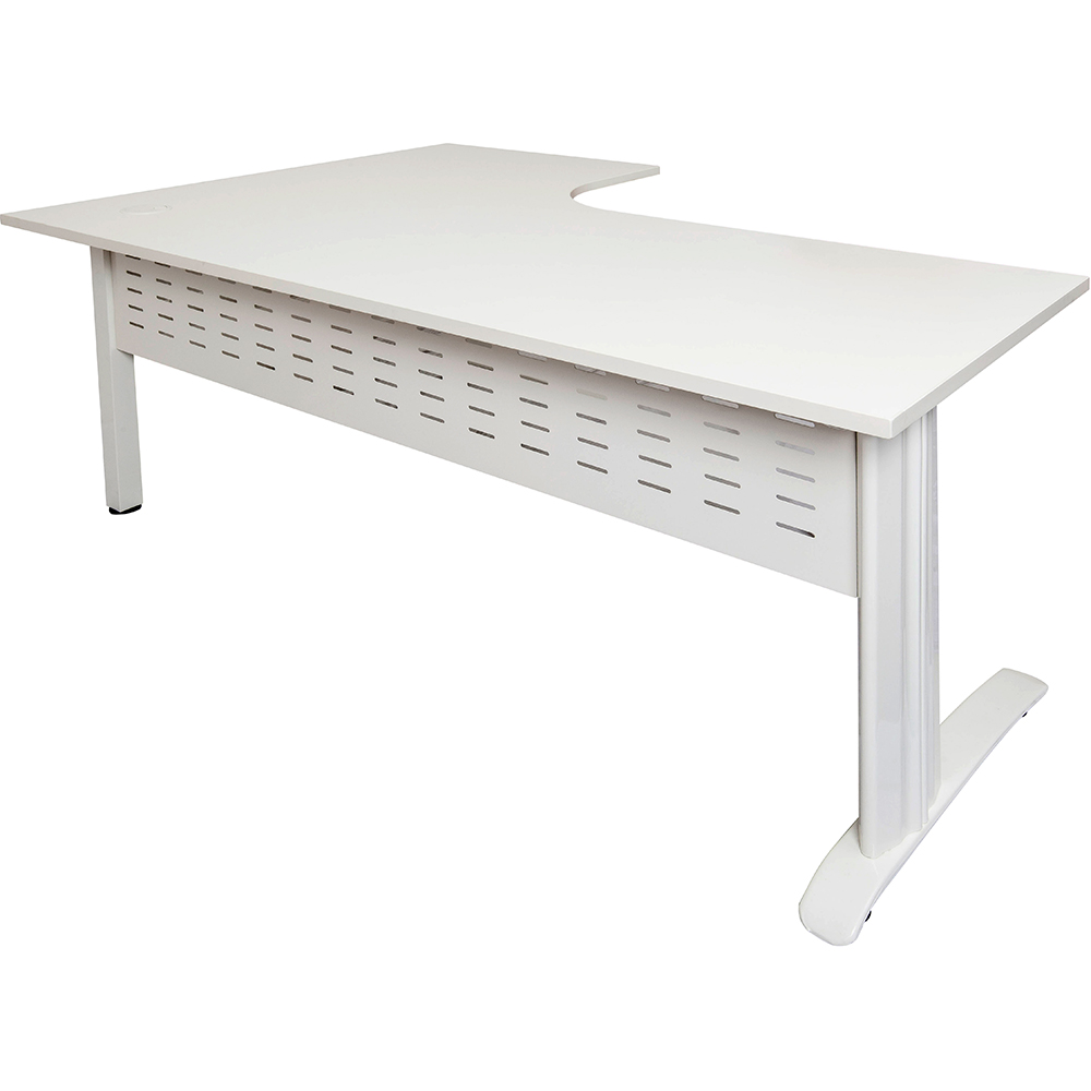 Image for RAPID SPAN CORNER WORKSTATION WITH METAL MODESTY PANEL 1800 X 1200 X 700MM NATURAL WHITE/WHITE from MOE Office Products Depot Mackay & Whitsundays