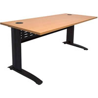 rapid span desk with metal modesty panel 1200 x 700 x 730mm beech/black