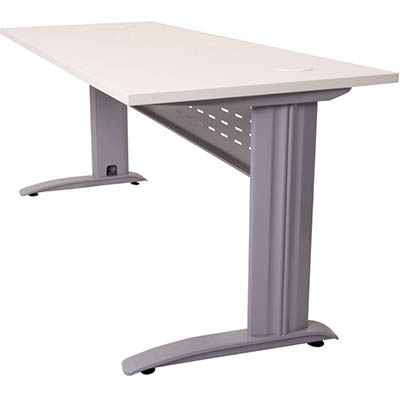 Image for RAPID SPAN DESK WITH METAL MODESTY PANEL 1200 X 700 X 730MM WHITE/SILVER from Albany Office Products Depot
