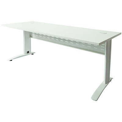 Image for RAPID SPAN DESK WITH METAL MODESTY PANEL 1800 X 700 X 730MM WHITE/WHITE from Barkers Rubber Stamps & Office Products Depot