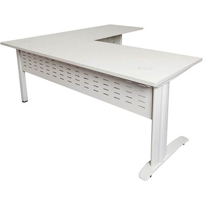 Image for RAPID SPAN DESK AND RETURN WITH METAL MODESTY PANEL 1800 X 700MM / 1100 X 600MM WHITE/WHITE from Office Products Depot