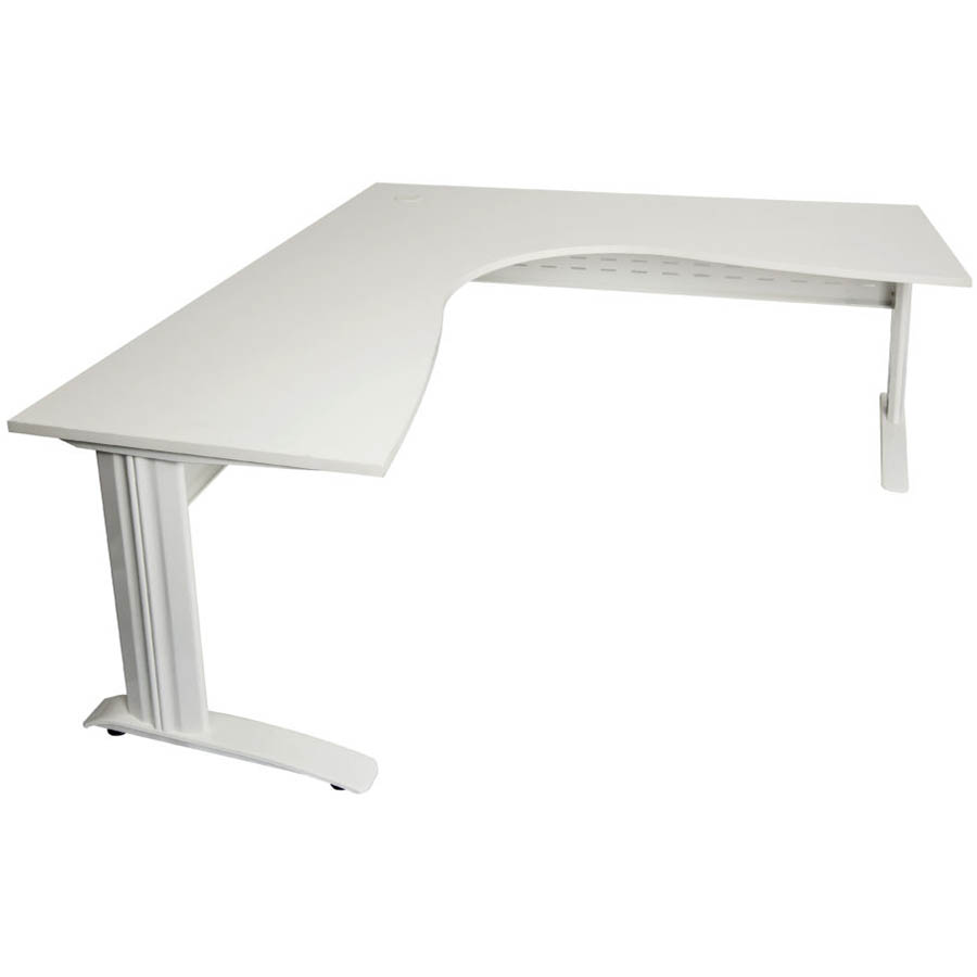 Image for RAPID SPAN CORNER WORKSTATION WITH METAL MODESTY PANEL 1500 X 1500 X 700MM NATURAL WHITE/WHITE from MOE Office Products Depot Mackay & Whitsundays