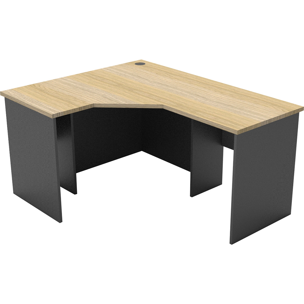 Image for RAPID WORKER CORNER WORKSTATION COMPLETE 1200 X 1500 X 600MM OAK/IRONSTONE from Office Products Depot
