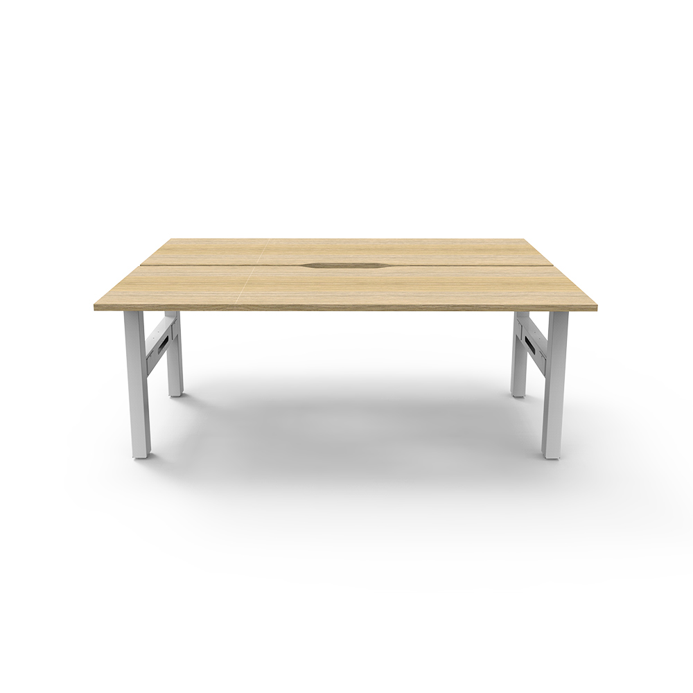 Image for RAPIDLINE BOOST STATIC DOUBLE SIDED WORKSTATION 1200MM NATURAL OAK TOP / WHITE FRAME from Office Products Depot