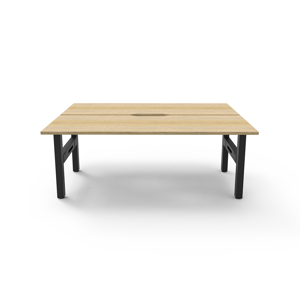 Image for RAPIDLINE BOOST STATIC DOUBLE SIDED WORKSTATION 1500MM NATURAL OAK TOP / BLACK FRAME from MOE Office Products Depot Mackay & Whitsundays