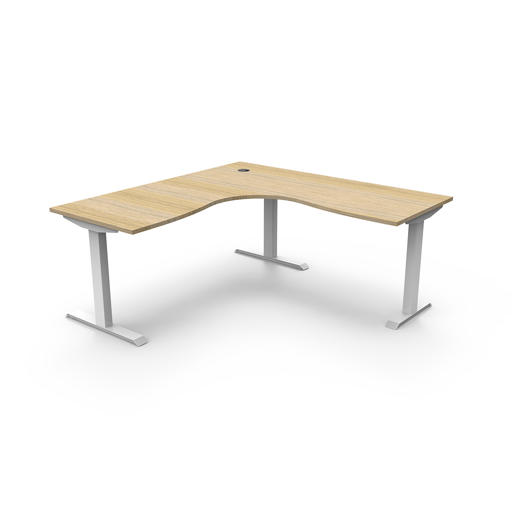 Image for RAPIDLINE BOOST STATIC CORNER WORKSTATION 1500 X 1500MM NATURAL OAK TOP / WHITE FRAME from MOE Office Products Depot Mackay & Whitsundays